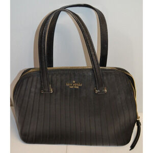 Kate Spade Cameron Black Quilted Leather Zipper Closure Satchel Bag - Pre Owned